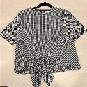 Chic Black and White Gingham Top